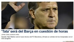 Presa spaniola anunta ca Gerardo Martino va semna cu FC Barcelona