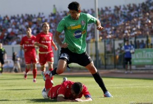 fault asupra lui Florin Costea, in meciul CFR Cluj-Pandurii