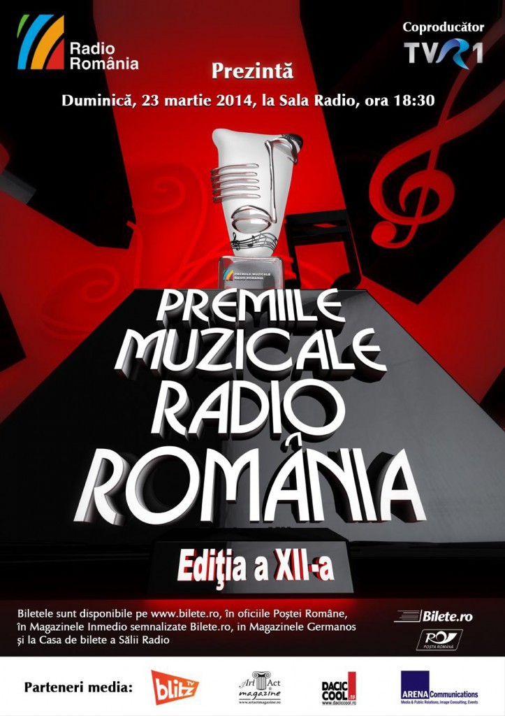 Afis Premiile Muzicale Radio Romania 2014