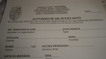 Autorizaţie de acces auto al tir-urilor în zona de protecţie a obiectivelor cu valoare de patrimoniu din Caransebeş