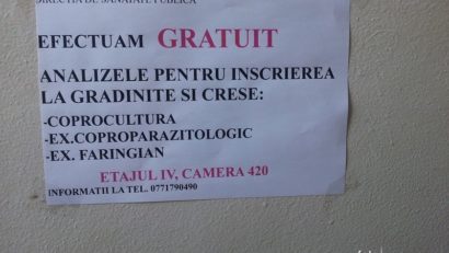 Analize gratuite pentru înscrierea la grădiniţe şi creşe