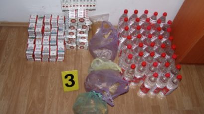 Alcool şi tutun de contrabandă descoperite de poliţiştii din Deta