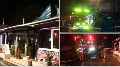 Clienţii unei pizzerii, evacuaţi de urgenţă din cauza unui incendiu