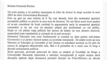 Premierul Victor Ponta „renunță la doctorat”