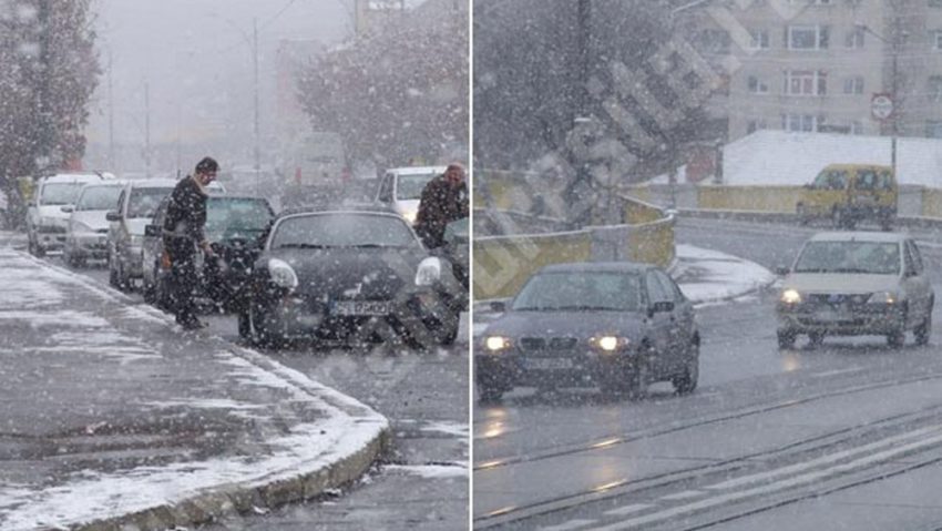 Vânt puternic, ploi abundente şi ninsori în întreaga ţară