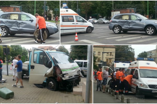 Accident cu şase victime în centrul Aradului