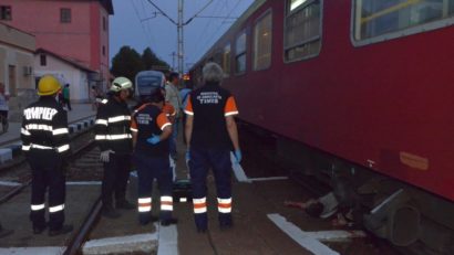 [FOTO] Bărbat spulberat de tren într-o gară din vestul ţării