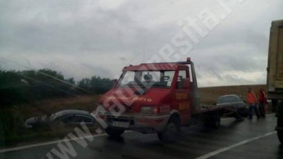 Accident între Caransebeş şi Herculane. La un pas de moarte din cauza vitezei