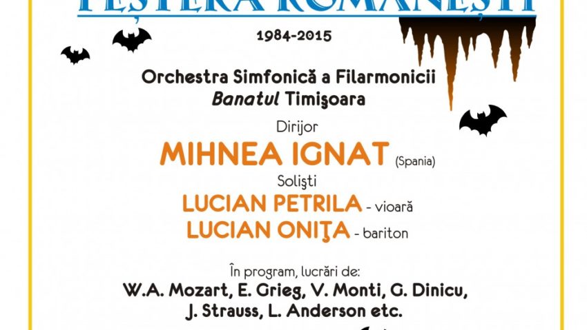 Filarmonica Banatul pregătește un nou concert la Peștera Românești