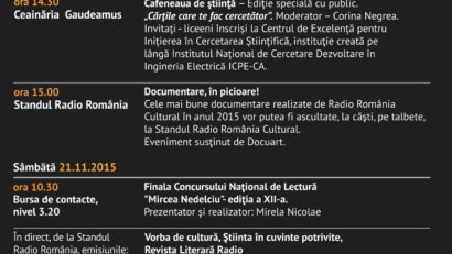 Ascultă, citeşte şi vorbeşte cu Radio România Cultural la Gaudeamus