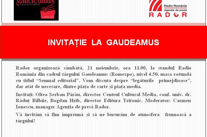 INVITAŢIE LA GAUDEAMUS