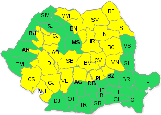 Cod galben de ninsori în 28 de județe. Va fi afectat şi sud-vestul ţării