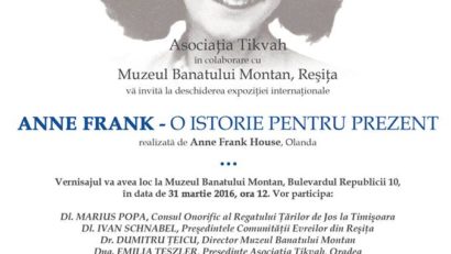 [FOTO] “ANEXA“ LA MEMORIE -„Anne Frank – O istorie pentru prezent”