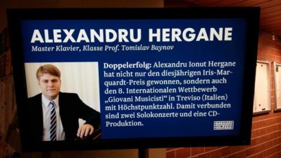 [FOTO-AUDIO] Lauri pentru pianistul Ionuţ Alexandru Hergane – fost elev al Liceului de Arte “Sabin Păutza”