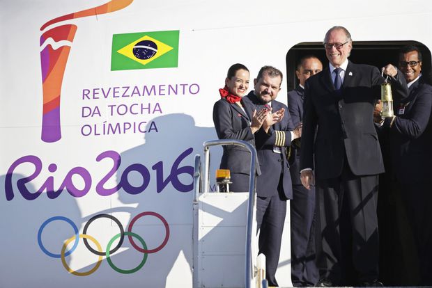 Flacăra olimpică a ajuns în Brazilia