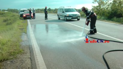 Accident spectaculos pe DN58 Reşiţa – Caransebeş după staţia electrică de la kilometrul 8