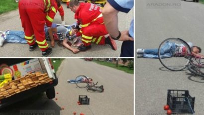 Neatenţia face victime. Un biciclist a ajuns la spital pentru că nu a acordat prioritate