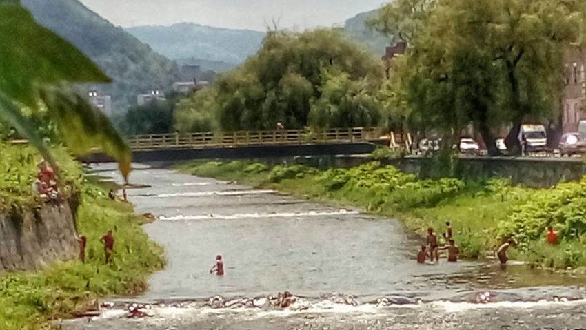 Canicula dă frâu liber imaginaţiei. Un ştrand ad-hoc a răsărit pe Bârzava