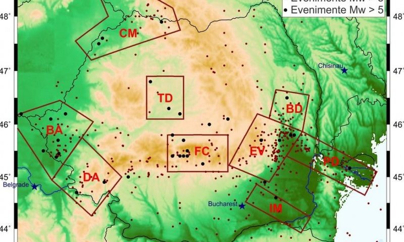 INFP a publicat harta zonelor seismogene cu risc ridicat. Vezi cât de vulnerabil este Banatul