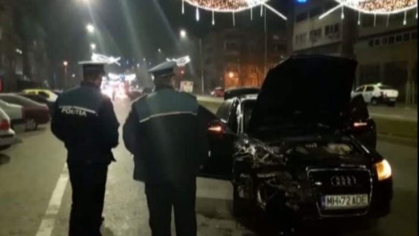 Accident în lanţ, urmat de focuri de armă. Un tânăr a pus pe „jar” poliţiştii