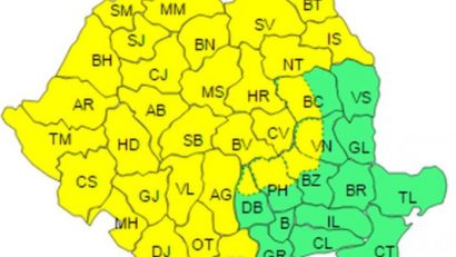 ATENŢIONARE METEO. COD GALBEN de polei, vânt puternic şi ninsori viscolite