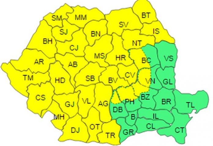 ATENŢIONARE METEO. COD GALBEN de polei, vânt puternic şi ninsori viscolite