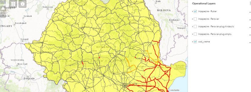 Ministerul Transporturilor: Hartă în timp real cu drumurile înzăpezite