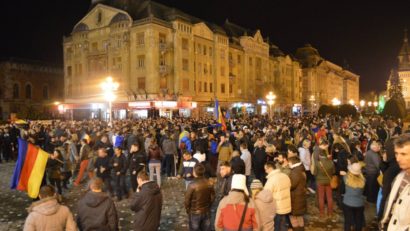 Timişorenii nu se lasă, peste 3.000 de persoane au protestat din nou împotriva Guvernului Grindeanu!