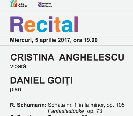 Cristina Anghelescu şi Daniel Goiţi, recital romantic la Sala Radio