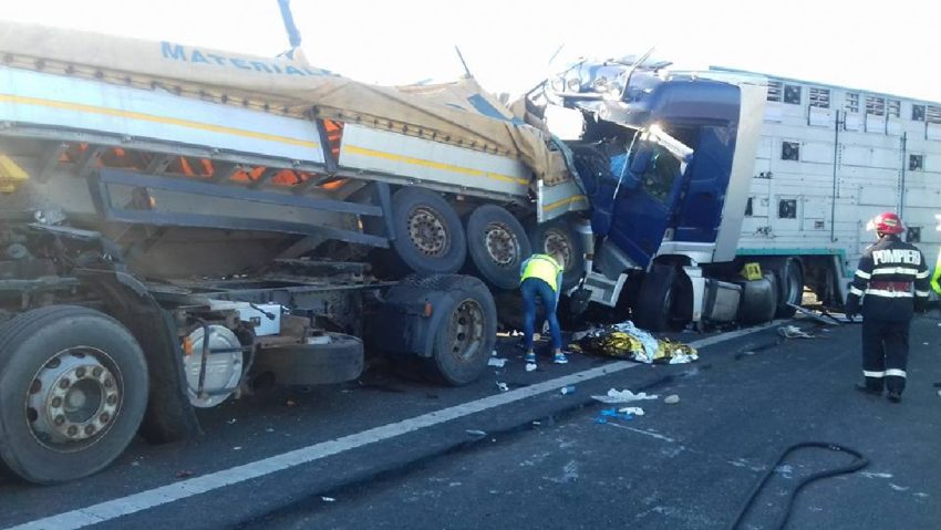 [FOTO] Dimineață sângeroasă pe șoselele din vest. Vedete au fost TIR-uri