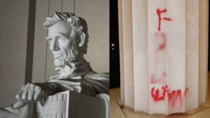 Monumentul lui Lincoln din Washington a fost vandalizat cu graffiti