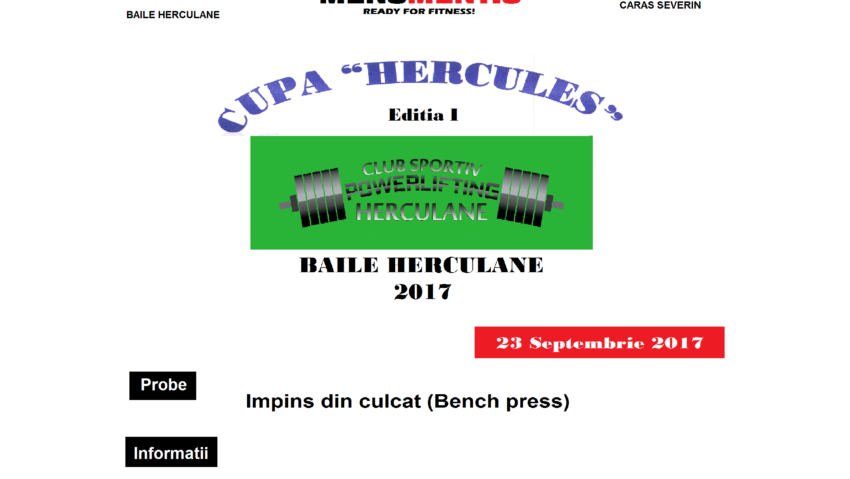 Premieră pe Valea Cernei: Cupa Hercules la powerlifting