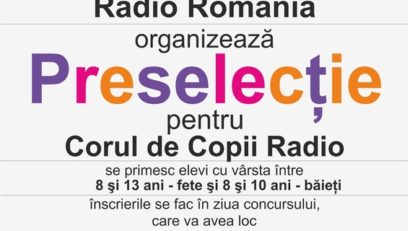 Concurs de preselecţie pentru Corul de Copii Radio