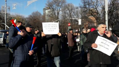 Protest al angajaţilor APIA în faţa Guvernului României