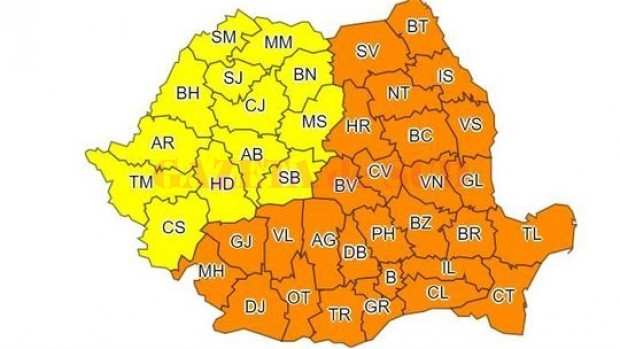 ANM prelungeşte avertizarea de vreme rea, până vineri seară: 4 judeţe din vest sub cod galben de ninsoare şi ger