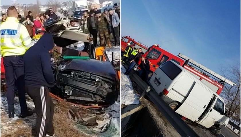 VIDEO: Accident cu un mort și cinci răniți produs ieri pe DN17