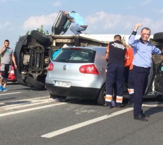 Accident cu șapte răniți la ieșirea din Timișoara