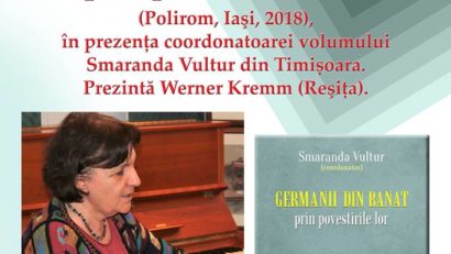 [FOTO] Smaranda Vultur a pus între coperțile unei cărți poveștile de viață ale etniei germane din Banat, sub denumirea „Germanii din Banat și povestirile lor”