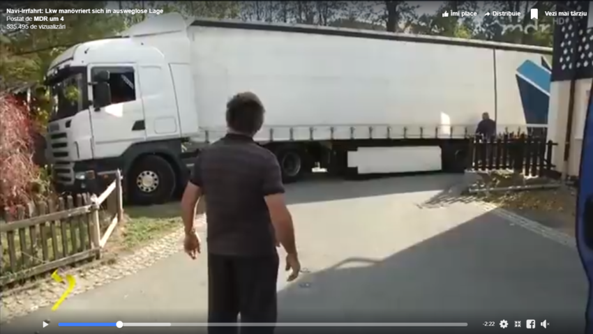 VIDEO: Un șofer român de TIR a ajuns vedetă în Germania. Din păcate, pentru o greșeală