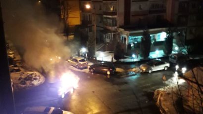 [VIDEO] Accident cu incendiu în Reşiţa