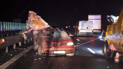 Accident teribil pe A1. Doi morți după impactul dintre un TIR și un autoturism