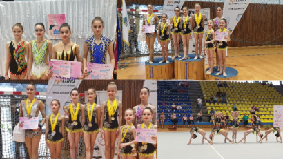 Gimnastele de ritmică de la CSS Reșița, din nou pe podium. 17 medalii au obținut la Naționalele Școlare