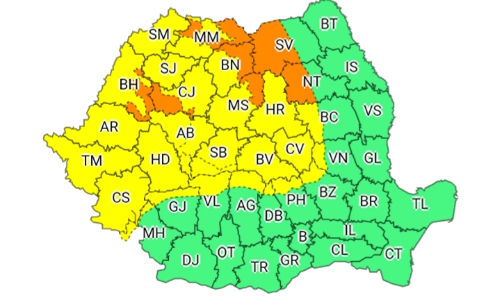 Meteorologii au emis avertizări de vânt puternic, ninsoare și viscol