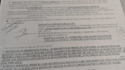 Chirurgii şi medicii de la ATI Reşiţa trag un semnal de alarmă pentru evitarea închiderii spitalului