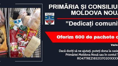 Primăria Moldova Nouă oferă 600 de pachete cu alimente, persoanelor care au venituri scăzute şi vârstnicilor de peste 60 de ani