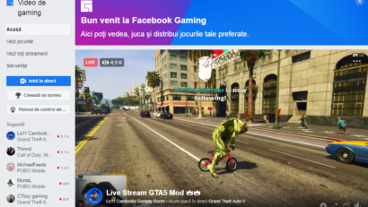 Facebook lansează o aplicaţie pentru streaming-ul de jocuri