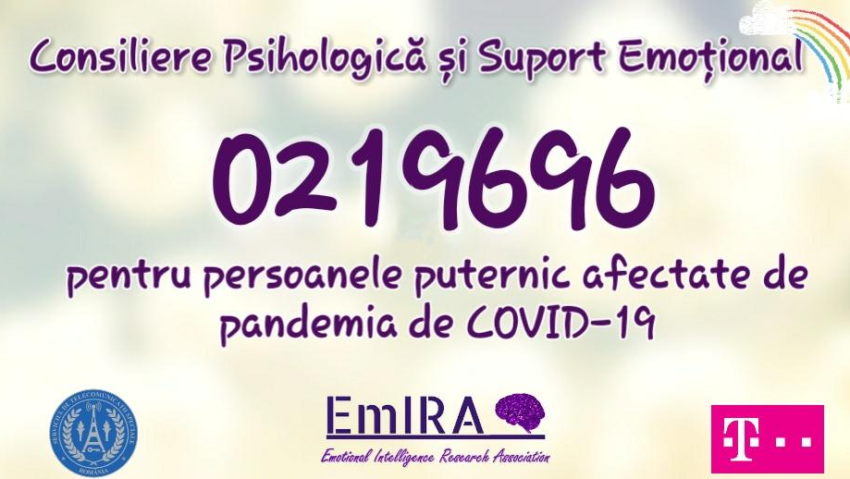 O nouă linie de”Consiliere Psihologică şi Suport Emoţional” pentru persoanele afectate de COVID-19, cu sprijinul STS