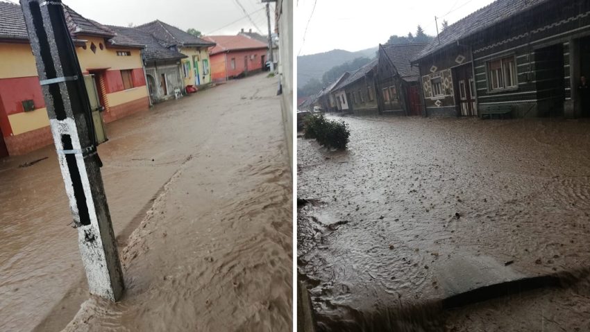 Inundaţii la Feneş şi Rusca Teregova