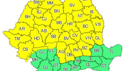 Nu am scăpat de ploi! Meteorologii au emis un nou cod galben de instabilitate atmosferică, valabil în 32 de judeţe