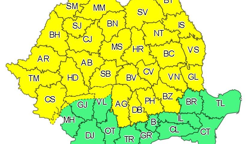 Nu am scăpat de ploi! Meteorologii au emis un nou cod galben de instabilitate atmosferică, valabil în 32 de judeţe